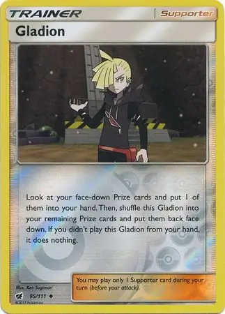 Gladion Reverse Holo Pokemon card from Crimson Invasion