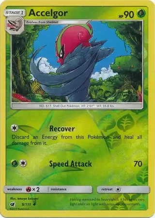 Accelgor Reverse Holo Pokemon card from Crimson Invasion