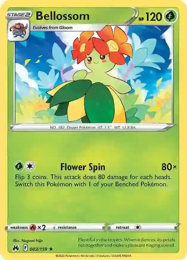 Bellossom Pokemon card from Crown Zenith