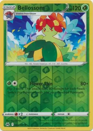 Bellossom Reverse Holo Pokemon card from Crown Zenith