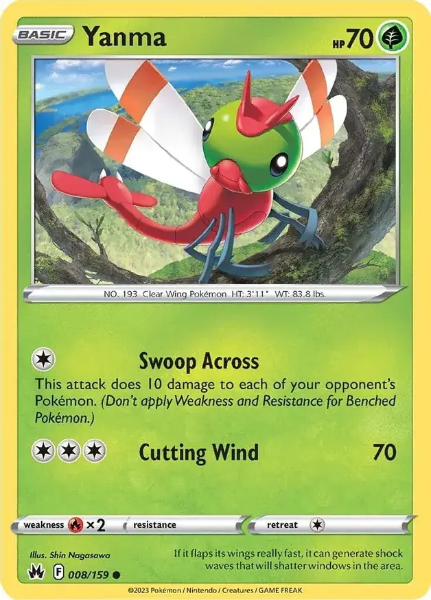 Yanma Pokemon card from Crown Zenith