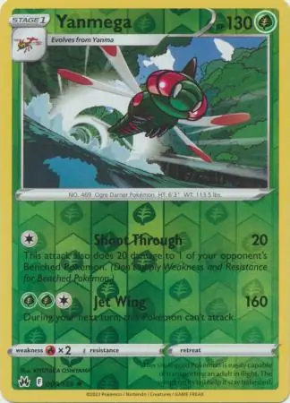 Yanmega Reverse Holo Pokemon card from Crown Zenith