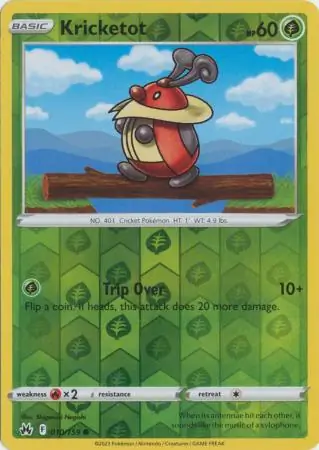 Kricketot Reverse Holo Pokemon card from Crown Zenith