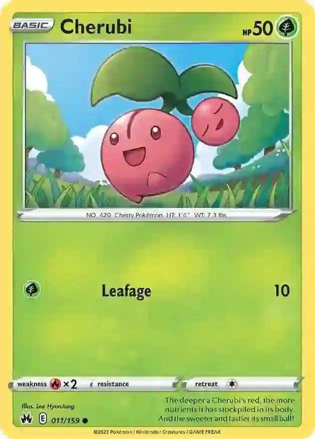 Cherubi Pokemon card from Crown Zenith