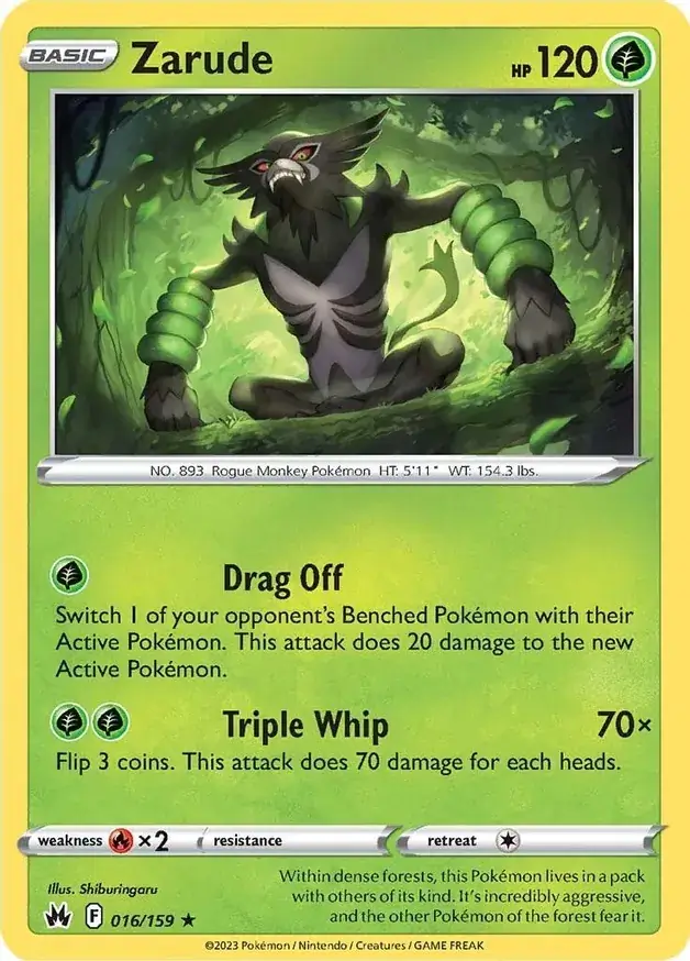 Zarude Pokemon card from Crown Zenith