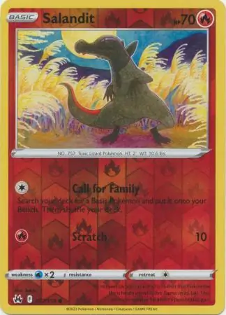 Salandit Reverse Holo Pokemon card from Crown Zenith