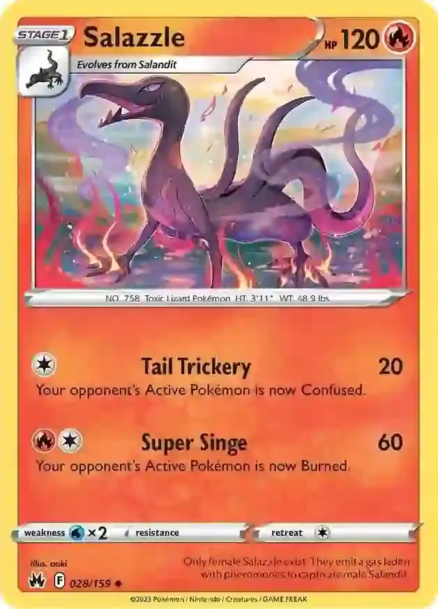 Salazzle Pokemon card from Crown Zenith