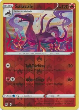 Salazzle Reverse Holo Pokemon card from Crown Zenith