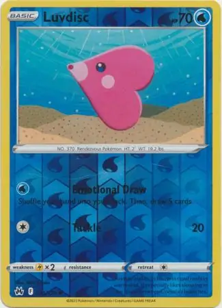 Luvdisc Reverse Holo Pokemon card from Crown Zenith
