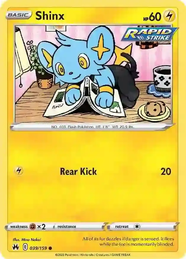 Shinx Pokemon card from Crown Zenith