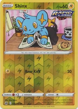 Shinx Reverse Holo Pokemon card from Crown Zenith