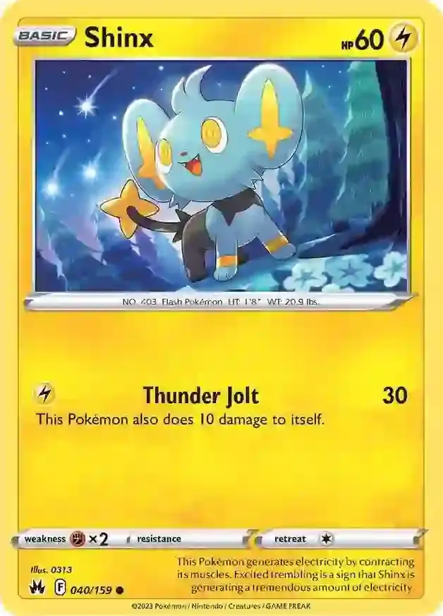 Shinx Pokemon card from Crown Zenith
