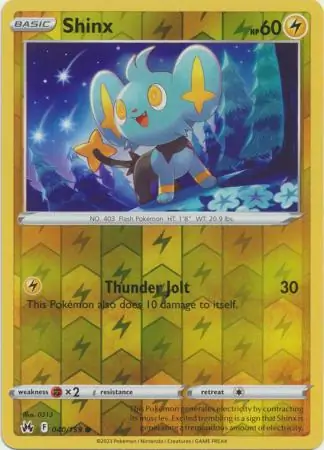 Shinx Reverse Holo Pokemon card from Crown Zenith