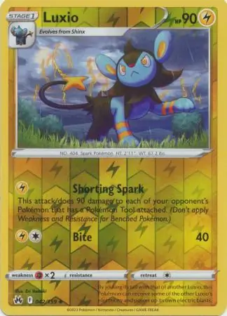 Luxio Reverse Holo Pokemon card from Crown Zenith