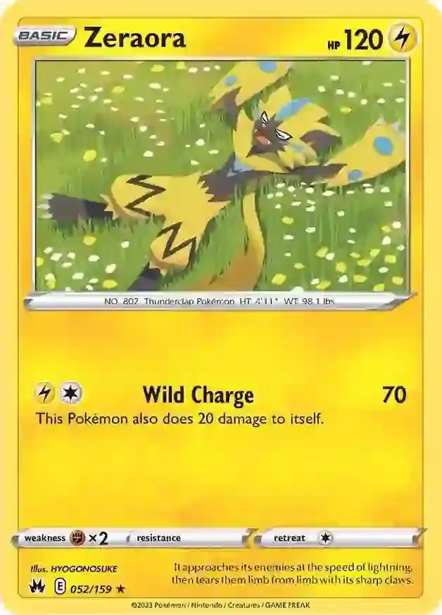 Zeraora Pokemon card from Crown Zenith