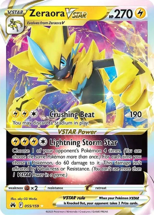 Zeraora VSTAR Pokemon card from Crown Zenith