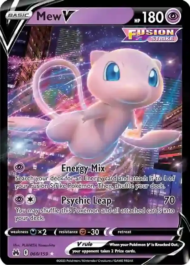 Mew V Pokemon card from Crown Zenith