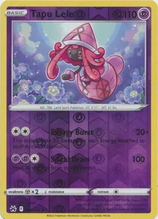 Tapu Lele Reverse Holo Pokemon card from Crown Zenith