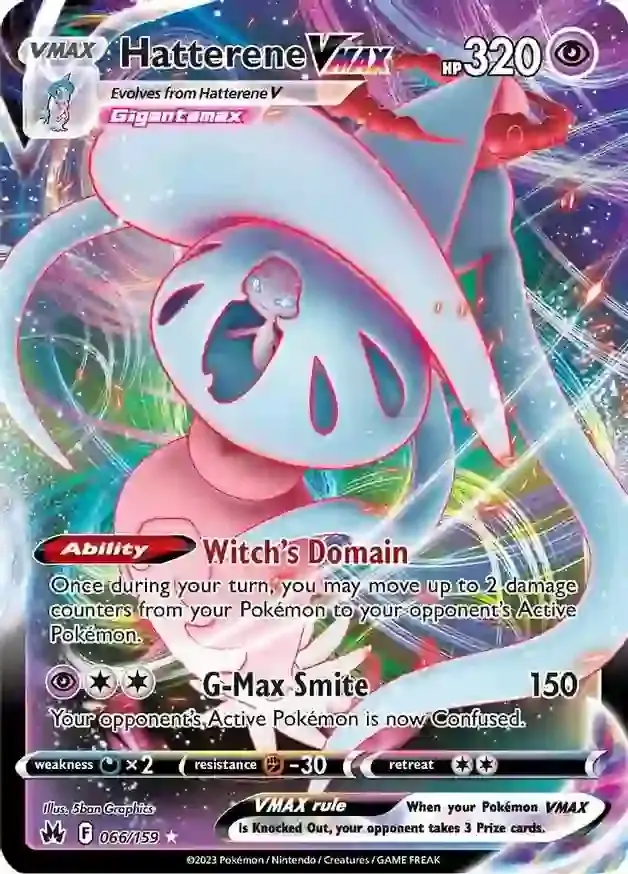 Hatterene VMAX Pokemon card from Crown Zenith
