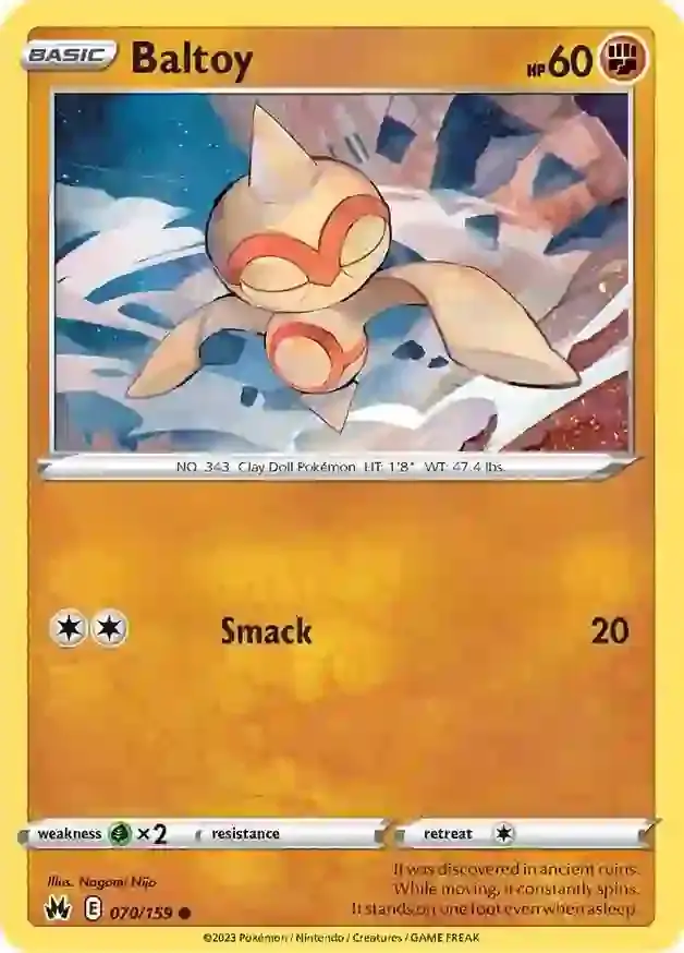 Baltoy Pokemon card from Crown Zenith