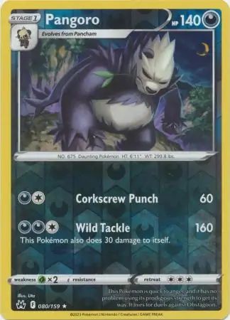 Pangoro Reverse Holo Pokemon card from Crown Zenith