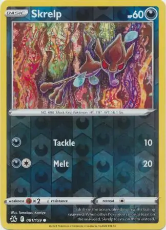 Skrelp Reverse Holo Pokemon card from Crown Zenith