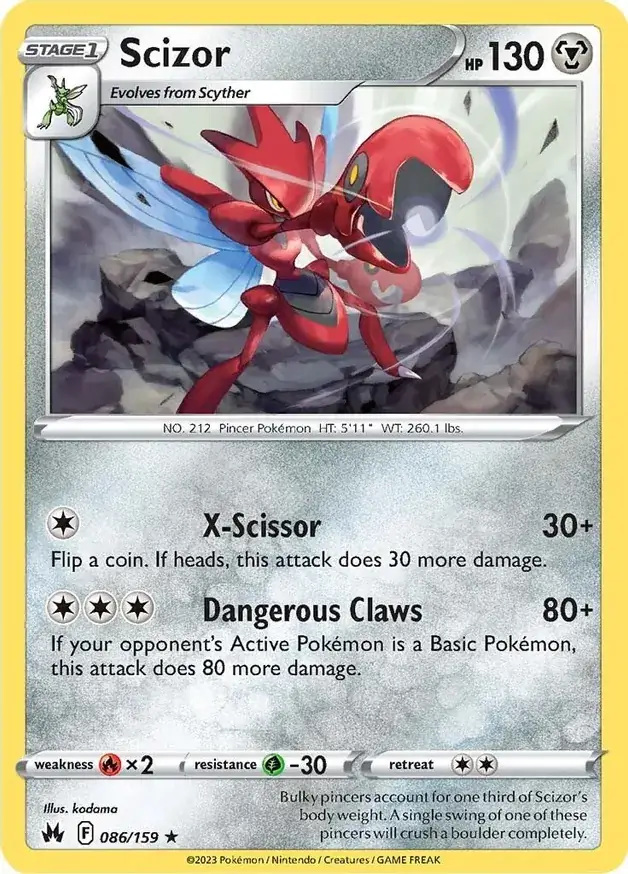 Scizor Pokemon card from Crown Zenith