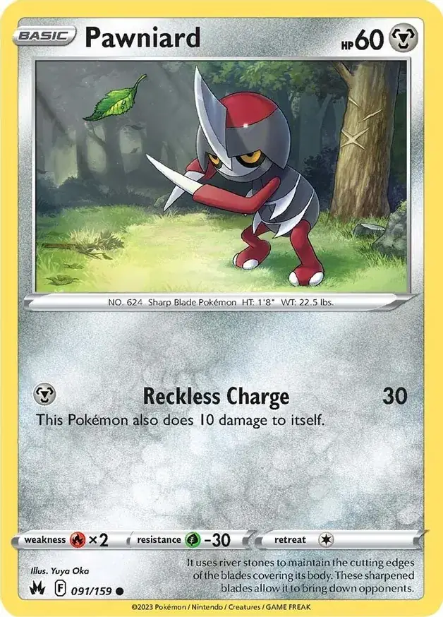 Pawniard Pokemon card from Crown Zenith