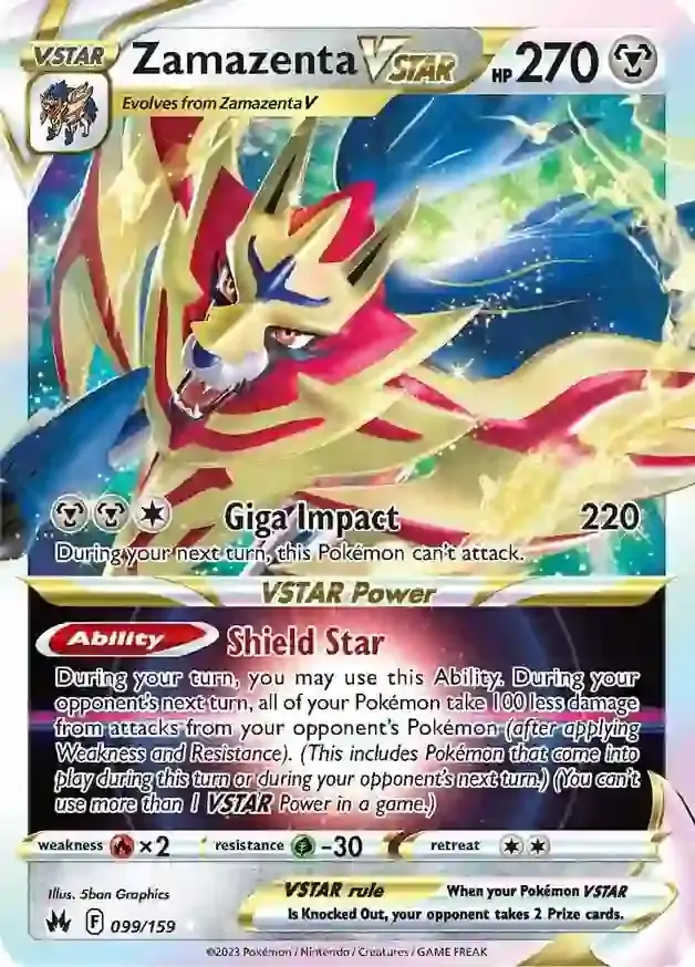 Zamazenta VSTAR Pokemon card from Crown Zenith