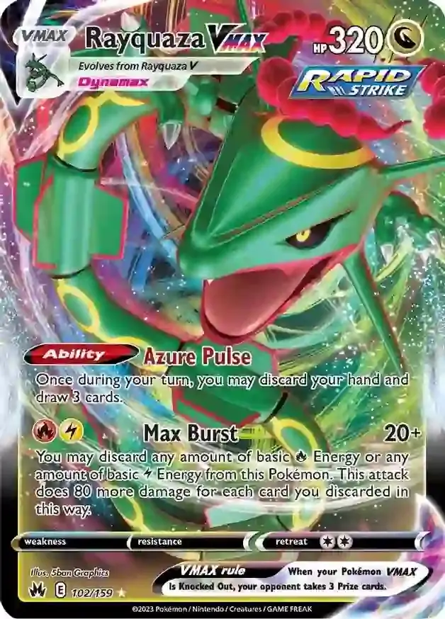 Rayquaza VMAX Pokemon card from Crown Zenith