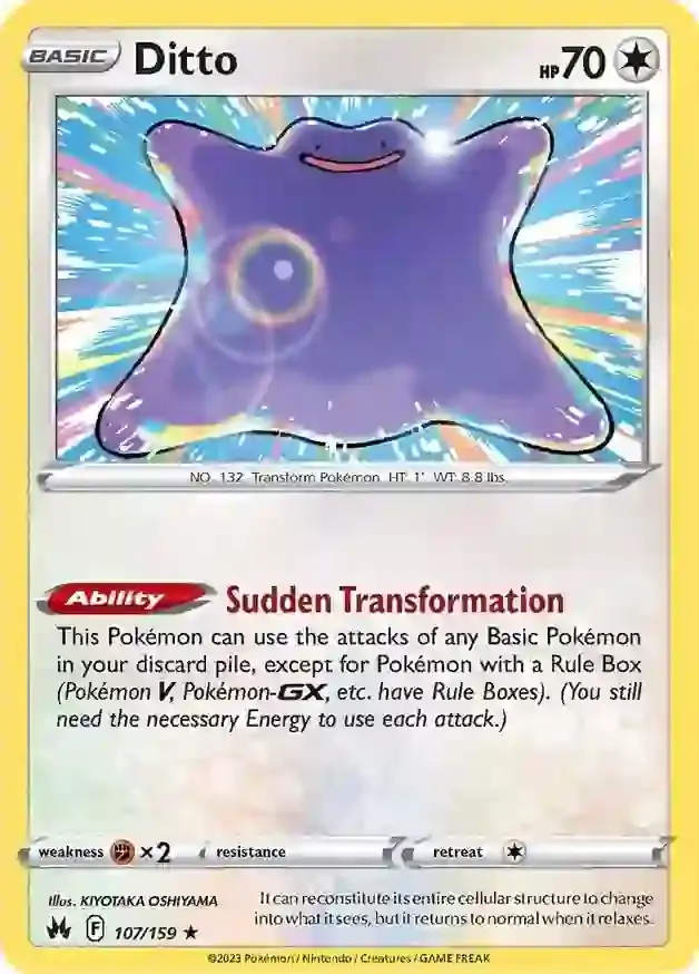 Ditto Pokemon card from Crown Zenith