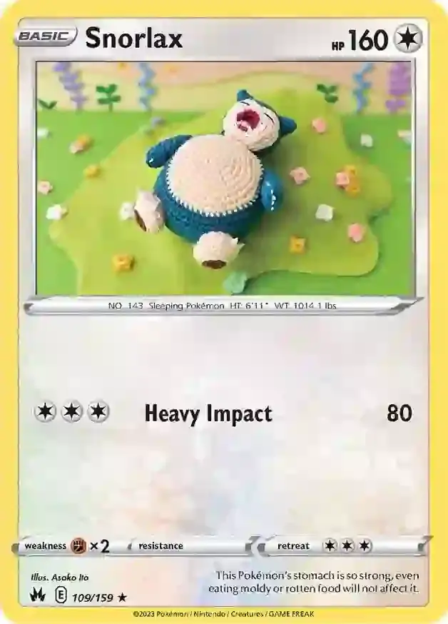 Snorlax Pokemon card from Crown Zenith