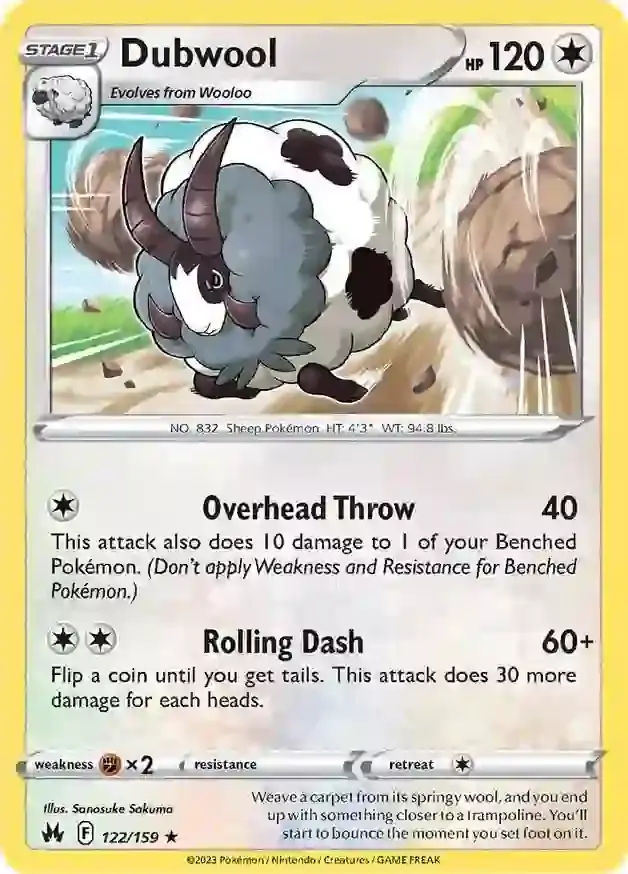 Dubwool Pokemon card from Crown Zenith