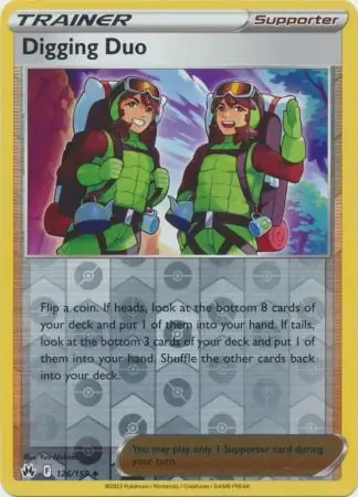 Digging Duo Reverse Holo Pokemon card from Crown Zenith