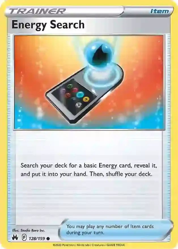 Energy Search Pokemon card from Crown Zenith