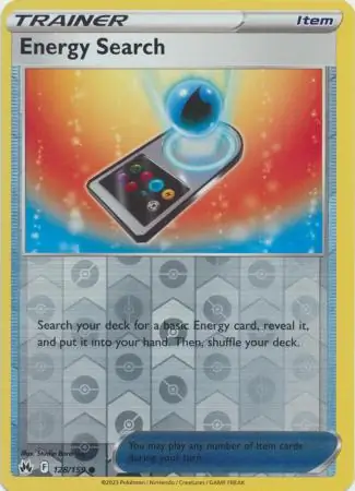 Energy Search Reverse Holo Pokemon card from Crown Zenith