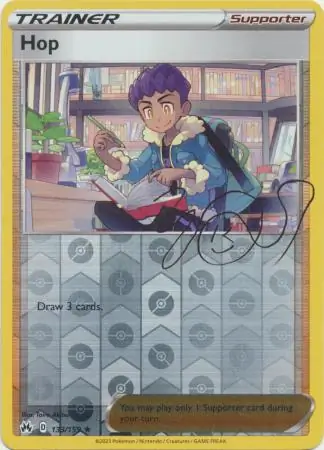 Hop Reverse Holo Pokemon card from Crown Zenith