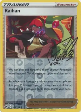 Raihan Reverse Holo Pokemon card from Crown Zenith