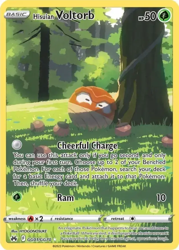 Hisuian Voltorb Pokemon card from Crown Zenith