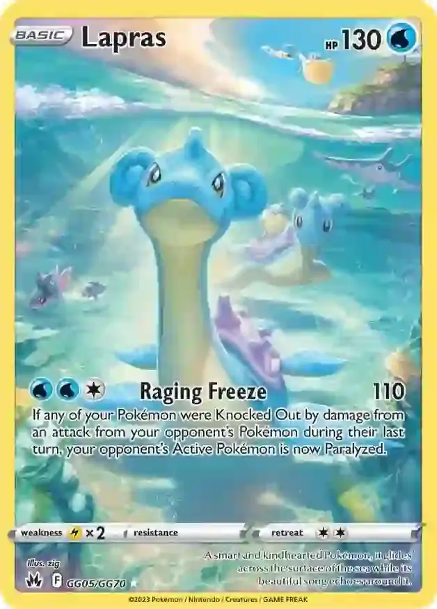 Lapras Pokemon card from Crown Zenith