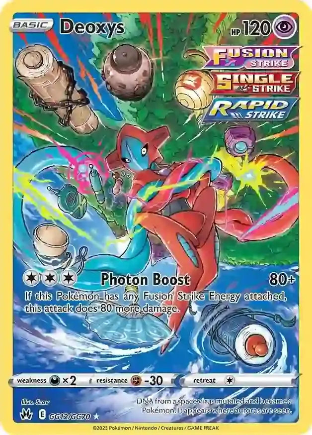 Deoxys Pokemon card from Crown Zenith
