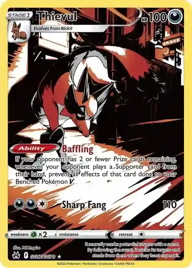 Thievul Pokemon card from Crown Zenith