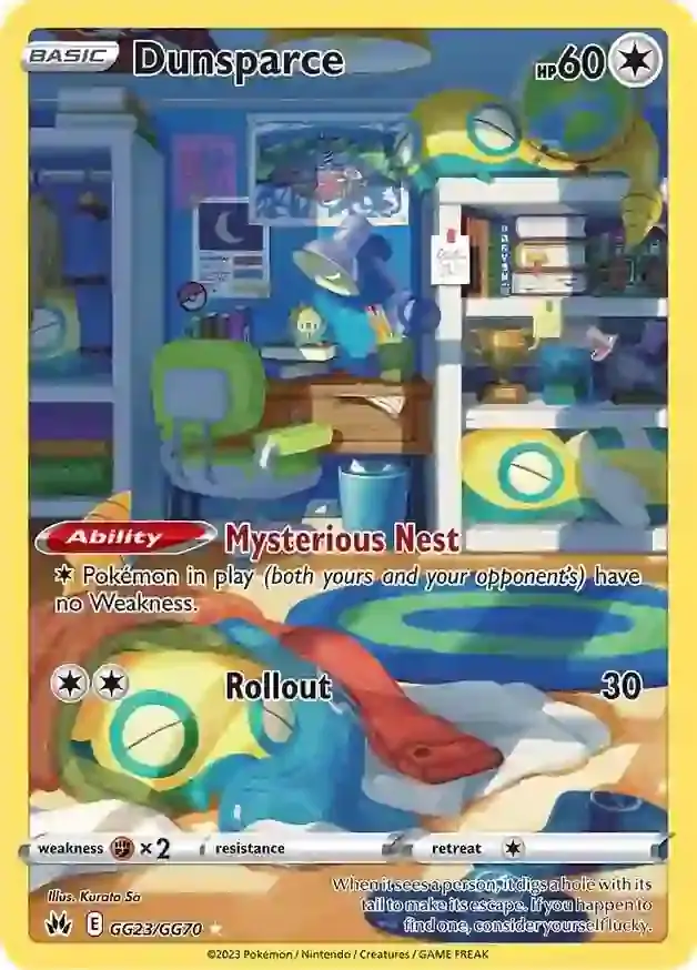 Dunsparce Pokemon card from Crown Zenith