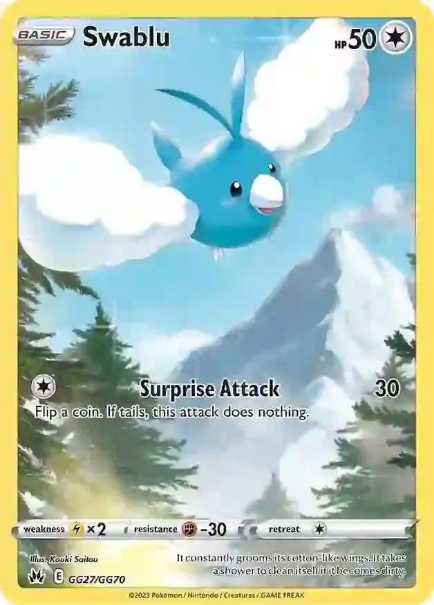 Swablu Pokemon card from Crown Zenith