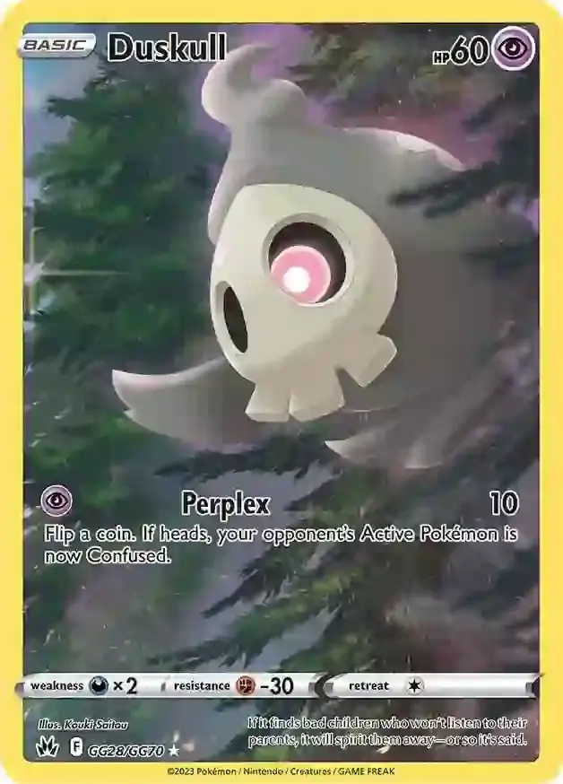 Duskull Pokemon card from Crown Zenith