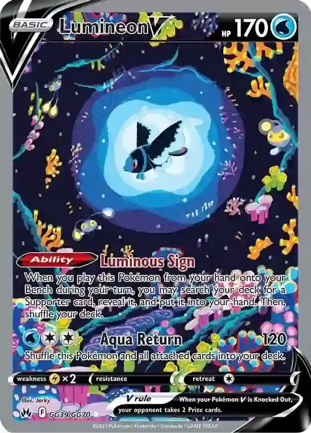 Lumineon V Pokemon card from Crown Zenith