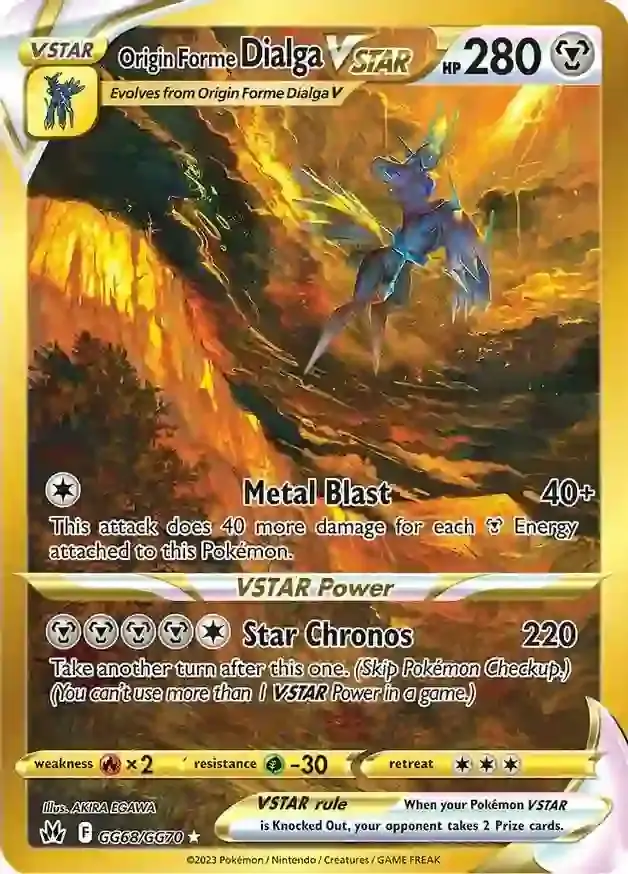 Origin Forme Dialga VSTAR Pokemon card from Crown Zenith