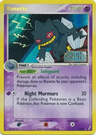 Banette Reverse Holo Pokemon card from Crystal Guardians