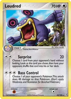 Loudred Pokemon card from Crystal Guardians