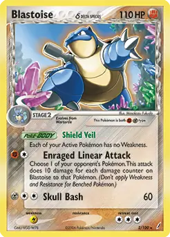 Blastoise Holo Pokemon card from Crystal Guardians